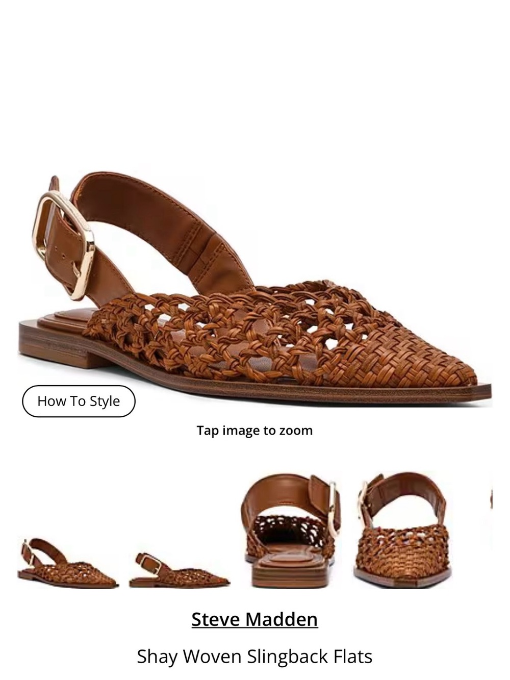 Steve Madden Brown Woven Slingback Flats